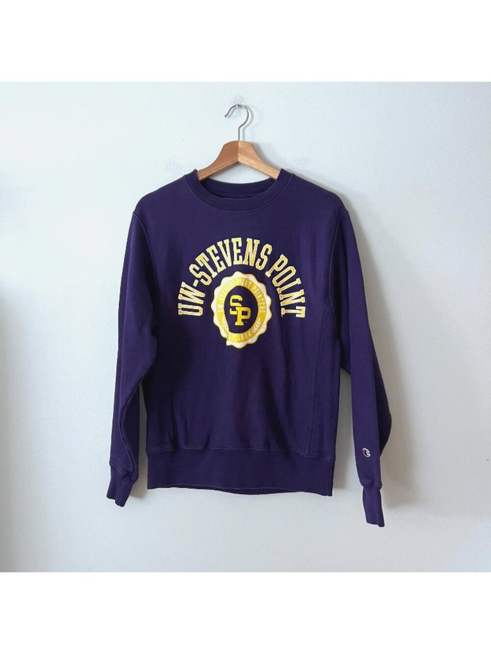 Champion Reverse Weave UW Stevens Point Crewneck Sweatshirt Adult Size S
